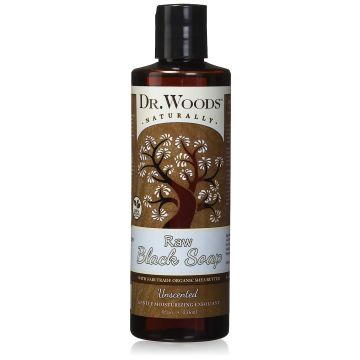 Moisturizing Liquid Raw Black Soap Unscented 8 Oz Dr. Woods