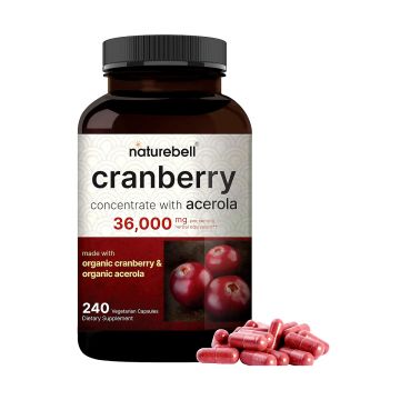NatureBell cranberry capsules 240 veggie bottle front label