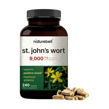Front view of St. John's Wort capsules bottle