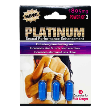 New Platinum 1895mg male enhancement 3 capsule front view