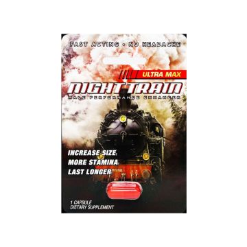 Ultra Max Night Train 1600mg male enhancement capsule Red Pill Front View