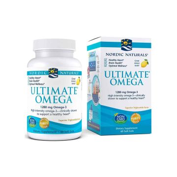 Nordic Naturals Ultimate Omega Lemon Flavor 60 Pills Bottle