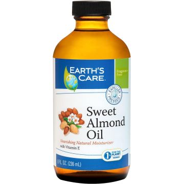 Natural Moisturizer Sweet Almond Oil 8 Oz Earth's Care