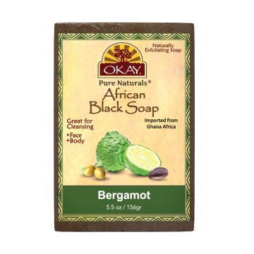 OKAY African Black Soap with Bergamot - Front View