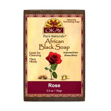 OKAY African Black Soap with Rose Petals 5.5oz