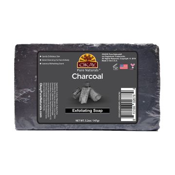 OKAY Charcoal Exfoliating Soap - Front View