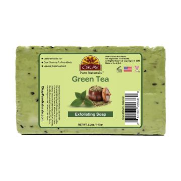 OKAY Green Tea Exfoliating Soap - Front View