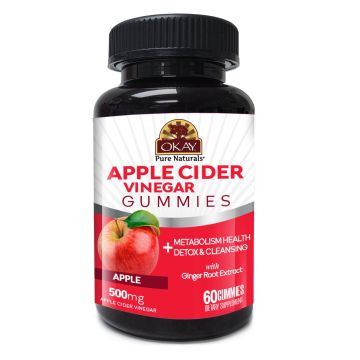 OKAY Gummies Apple Cider Vinegar 60 Cnt Flavored Metabolism Support bottle