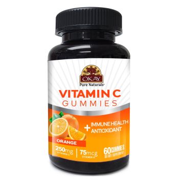 OKAY Gummies Vitamin C 60 Count Orange Flavor Immune Health Support bottle