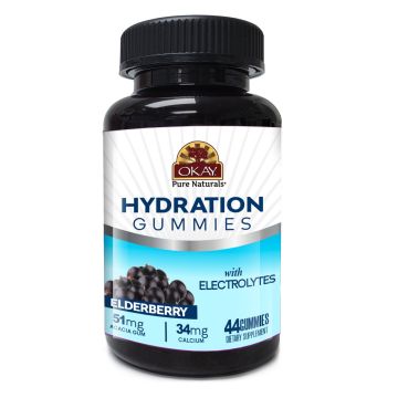 OKAY Gummies Hydration 44 Count Elderberry Flavor Electrolytes bottle