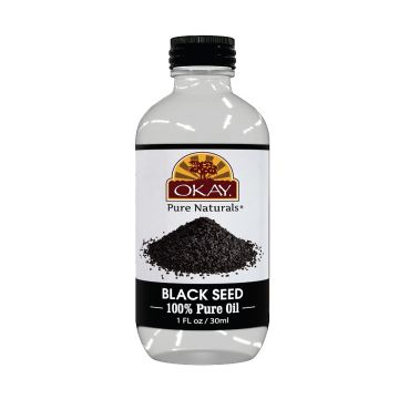 OKAY Pure Black Seed Essential Oil Front View Bottle