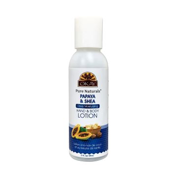 OKAY Shea Papaya Lotion bottle on white background