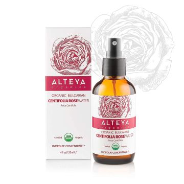 Organic Bulgarian Centifolia Rose Water Spray 4 Oz Alteya both