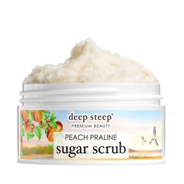 Peach Praline Vegan Sugar Scrub 8 Oz Deep Steep Premium Beauty
