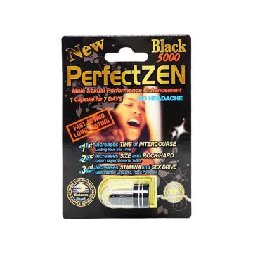Perfect Zen Black 5000 male enhancement capsules bottle front view