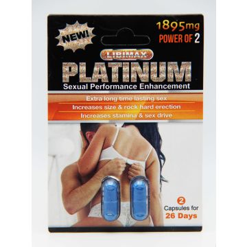 New Platinum 1895mg male enhancement Pill pack front view 2 Capsules
