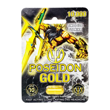 Poseidon Gold 10000 male enhancement Gold Pills front packaging 