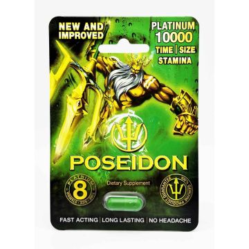 Poseidon Platinum Pill Green 10000 Sexual Supplement Capsule