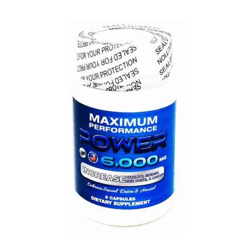 Power 6000mg blue male enhancement 6 pill bottle