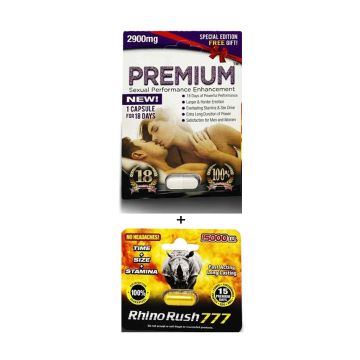 Premium 2900mg male enhancement capsule pack with Rush 777 gift Pill