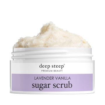 Premium Beauty Lavender Vanilla Sugar Scrub 8 Oz Vegan Deep Steep