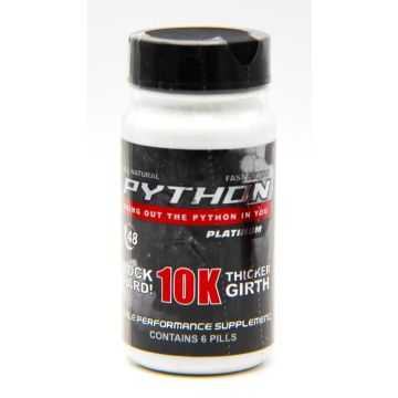 Python Black 10K male enhancement capsules bottle front