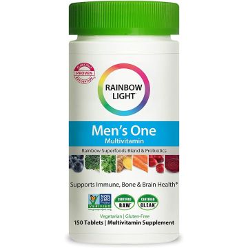 Rainbow Light Men’s One Multivitamin for Men, with Vitamin C, Vitamin D, & Zinc for Immune Support