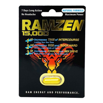 RamZen 15000 male enhancement capsules Gold Pill front label