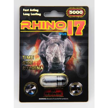Rhino 17 Black 5000 capsule front label