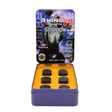 Rhino 69 50000K Twin Pack Male Enhancement Supplement, 2 Tablets