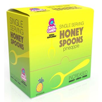 Pineapple rock candy honey spoons 24 count display box