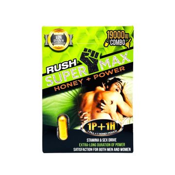 Rush Super Max Combo 19000IU honey pouch and gold pill pack Front View