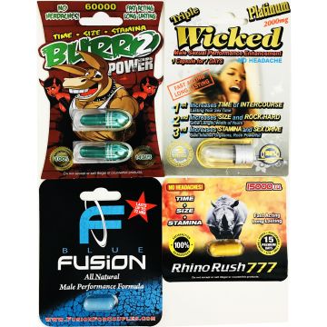 Blue Fusion Rhino Rush 777 Burro Power Wicked Platinum