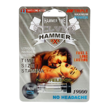 Silver Hammer Black Pill 19000 male enhancement capsule Fron label