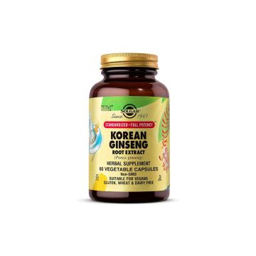 Solgar Korean Ginseng Root Extract 60 Vegetable Pills Full Potency Vegan