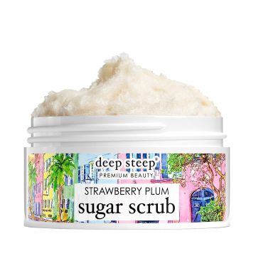 Strawberry Plum Sugar Scrub 8 Oz Rainbow Row Deep Steep Premium Beauty
