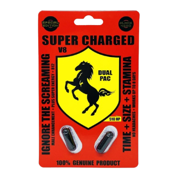 Super Charged 4500 V8 Male Enhancement Double Black Pills