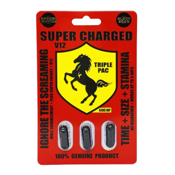 Super Charged 5000 V12 Male Enhancement Triple Black Pills