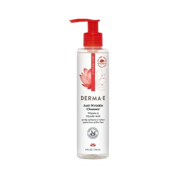 Vegan Anti Wrinkle Cleanser 6 Oz Glycolic Acid Vitamin A Derma E