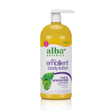 Very Emollient Unscented Original Body Lotion 32 Oz Alba Botanica front