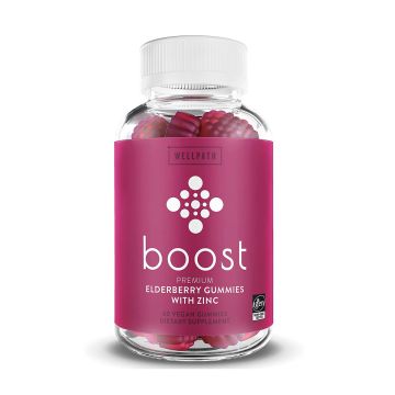 Bottle of Wellpath Boost Elderberry Zinc Gummies