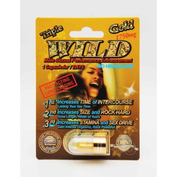 Wild Gold 1750mg Triple Maximum Male Sexual Enhancement Pills Front