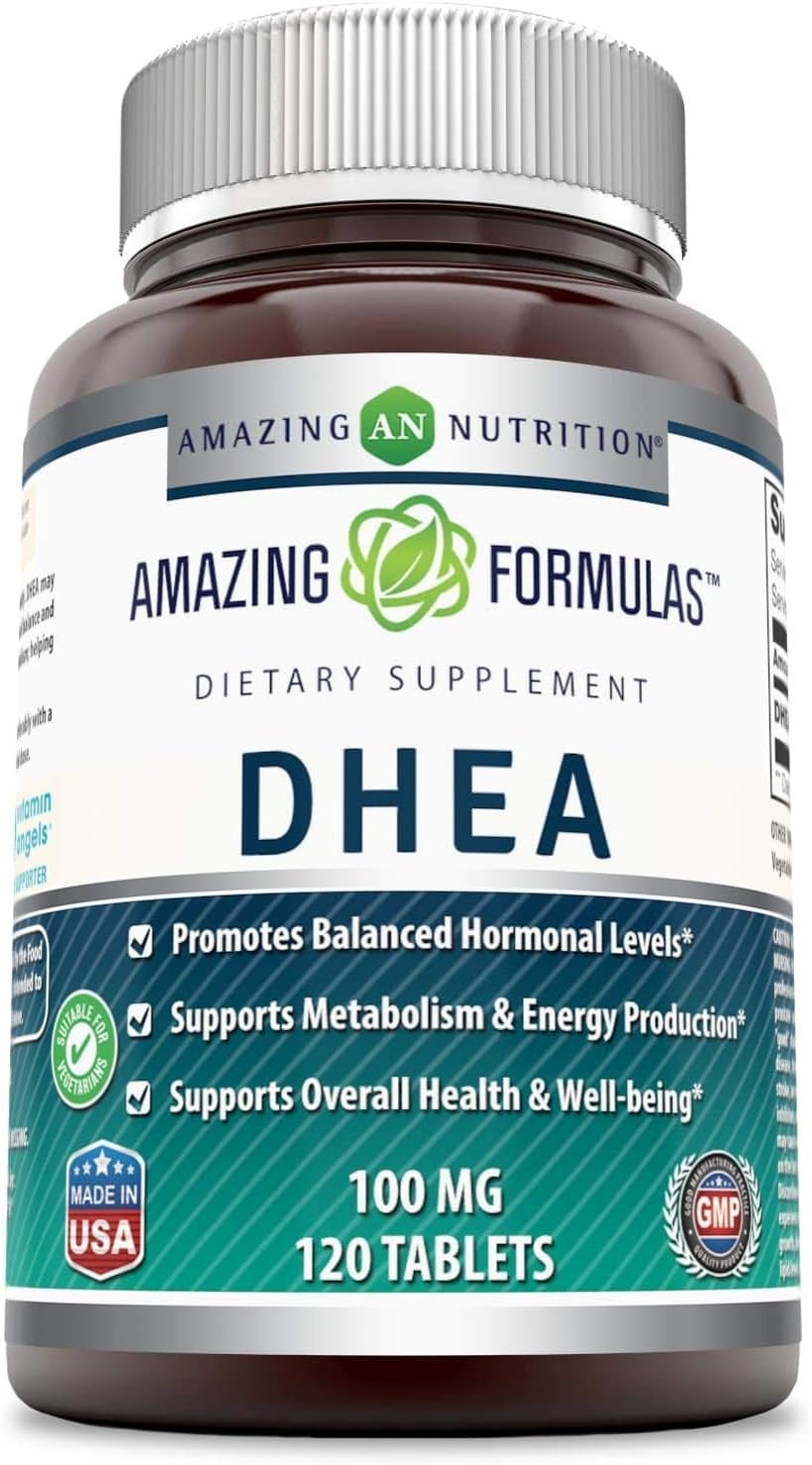 Amazing Formulas DHEA 100 mg bottle, 120 tablets