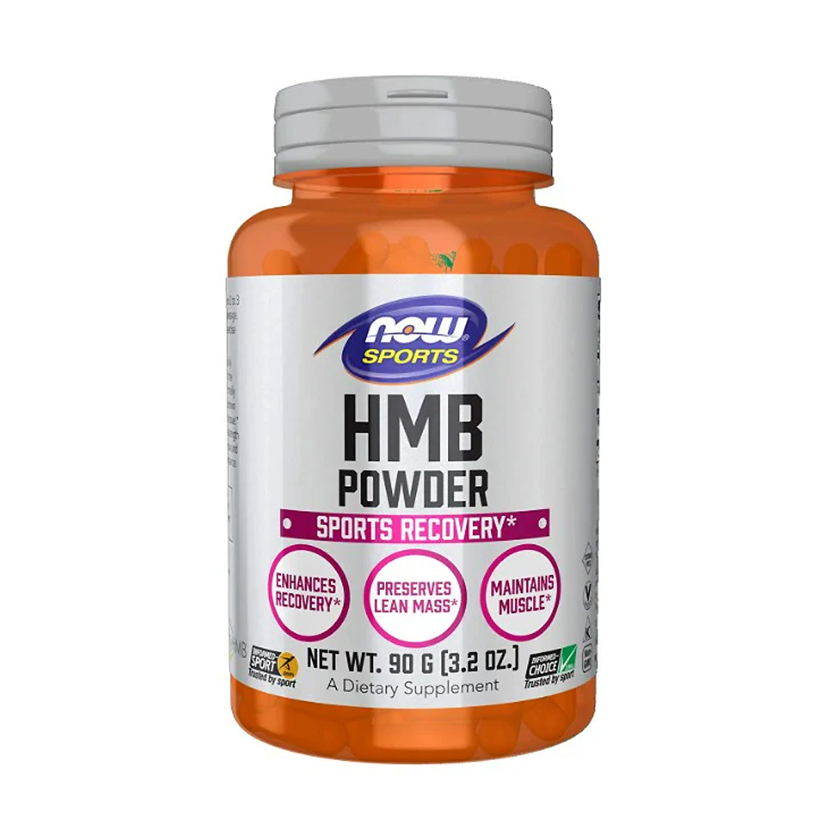 NOW Sports HMB Powder 3.2 oz tub, sports recovery