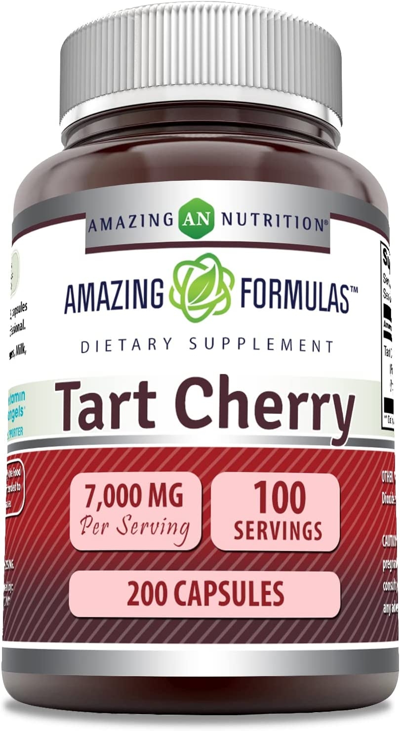 Amazing Formulas Tart Cherry 7,000 mg per serving bottle, 200 capsules