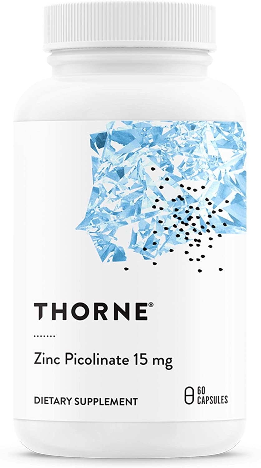 Thorne Zinc Picolinate 30 mg 60 capsule bottle front view